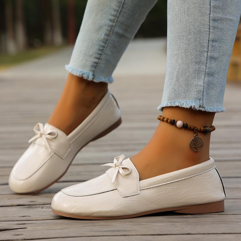 Lazy Single Shoes Women's Bow Soft-soled Shoes 2025 Autumn New Flat Casual Shoes