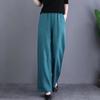 Wide-leg Pants for For Women In Spring and Summer Literary Large Size Elastic Waist Slimming Drape Straight Pants Solid Color Versatile Casual