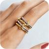 Two-Tone Stainless Steel Zircon Diamond Interlocking Ring