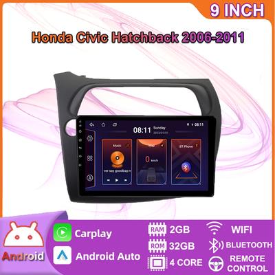 2+32GB For Honda Civic Hatchback 2006-2011 Android Car Radio Stereo Multimedia Video Player Navigation GPS Carplay LHD RHD IPS Screen