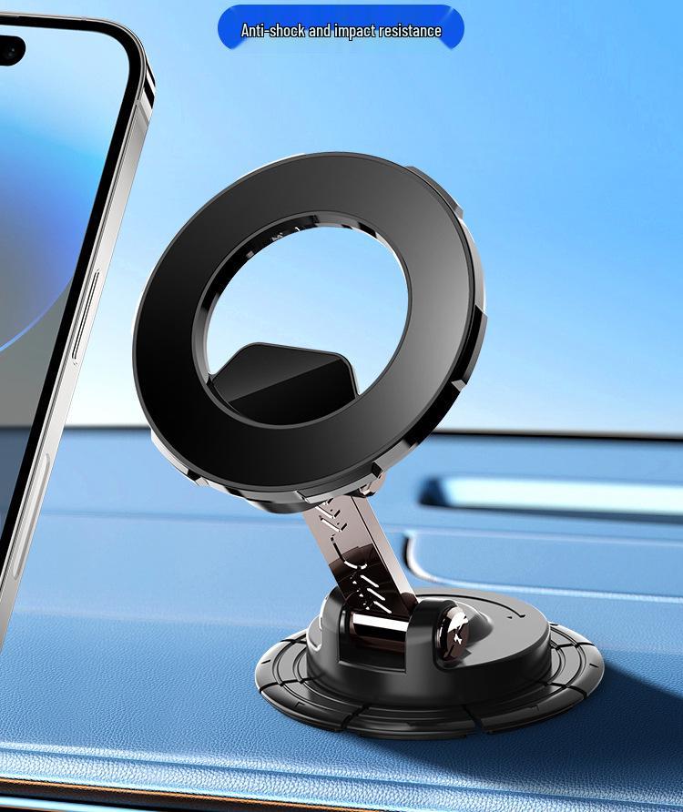Retractable Rotating Magnetic Phone Holder with Suction Cup for Desktop and Car Use