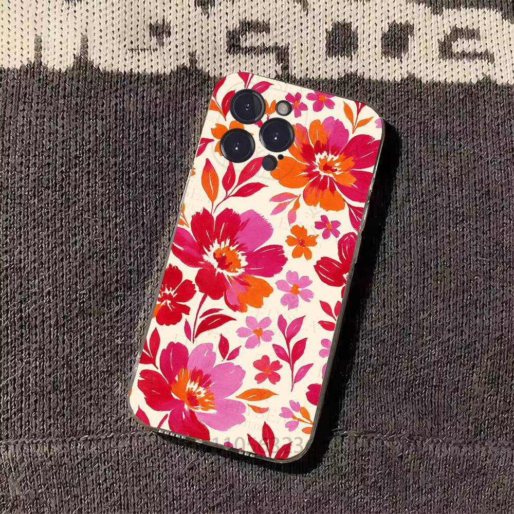 Fashion Flowe Phone Case for iPhone 11Pro 13 12 11 Pro Max 16e 17 Air 16 15 14 Plus 11ProMax