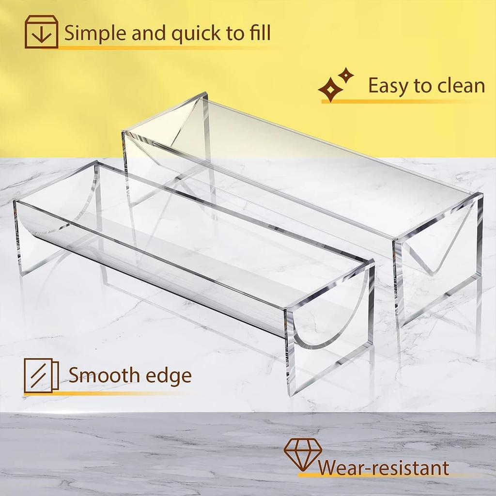 Acrylic Clear Cracker Tray Rectangular Cracker Holder Biscuit Serving Tray Food Display Stands Party Appetizer Serving Tray