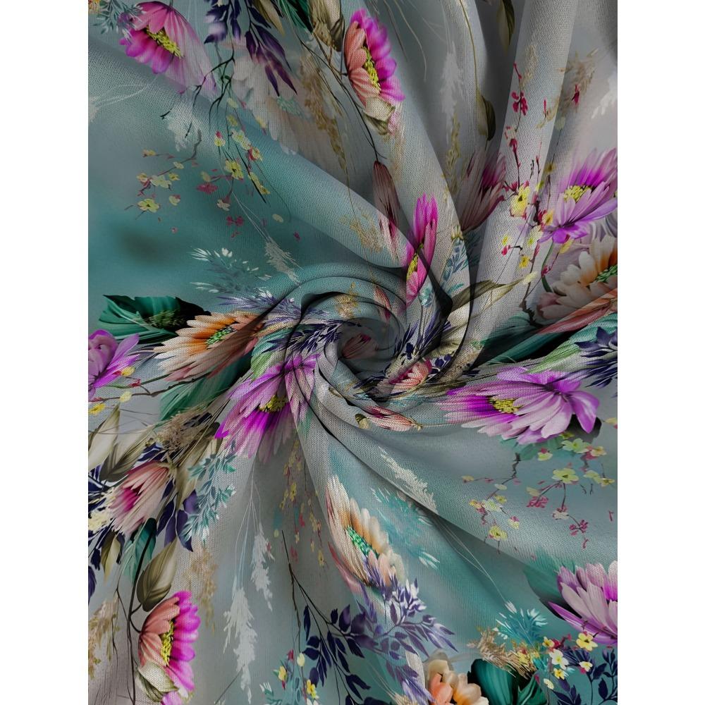Women's plus size with pocket design spring new printed long-sleeved loose top