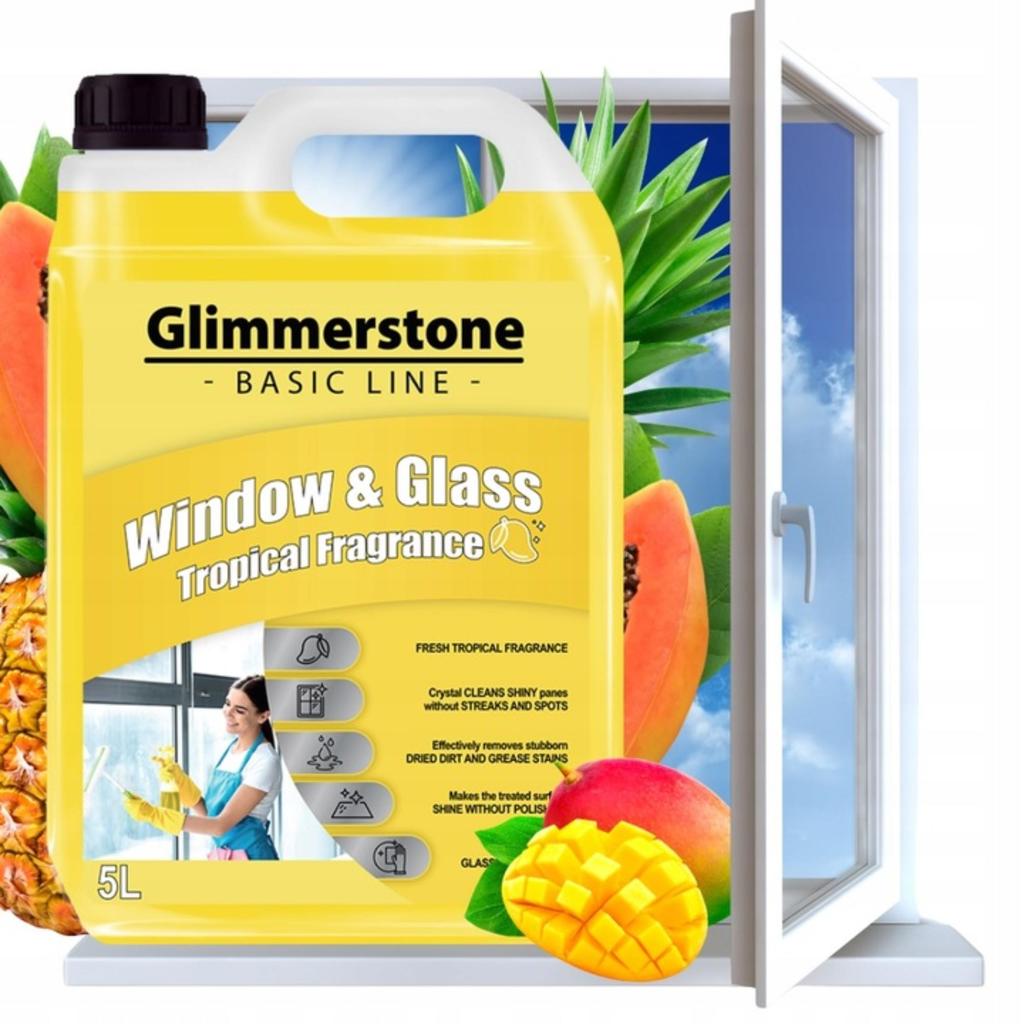 Liquid For Cleaning Windows, Shower Cabins And Mirrors Without Streaks And Smudges 5L
