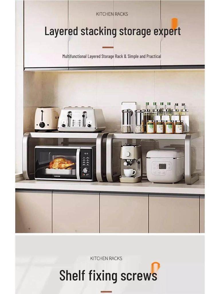 Multifunctional Microwave & Kitchen Storage Rack for Rice Cooker