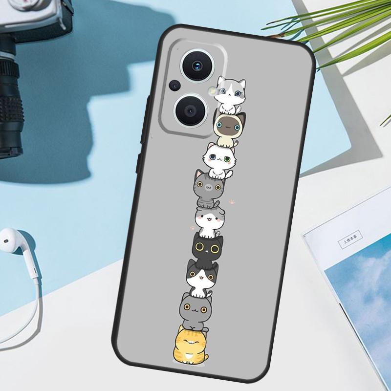Funny cute cats Cover For OPPO Reno 13 F 10 11 12 14 Pro 11F 12F 14F 7 8 Lite OPPO Find X9 X8 X5 X6 Pro Case