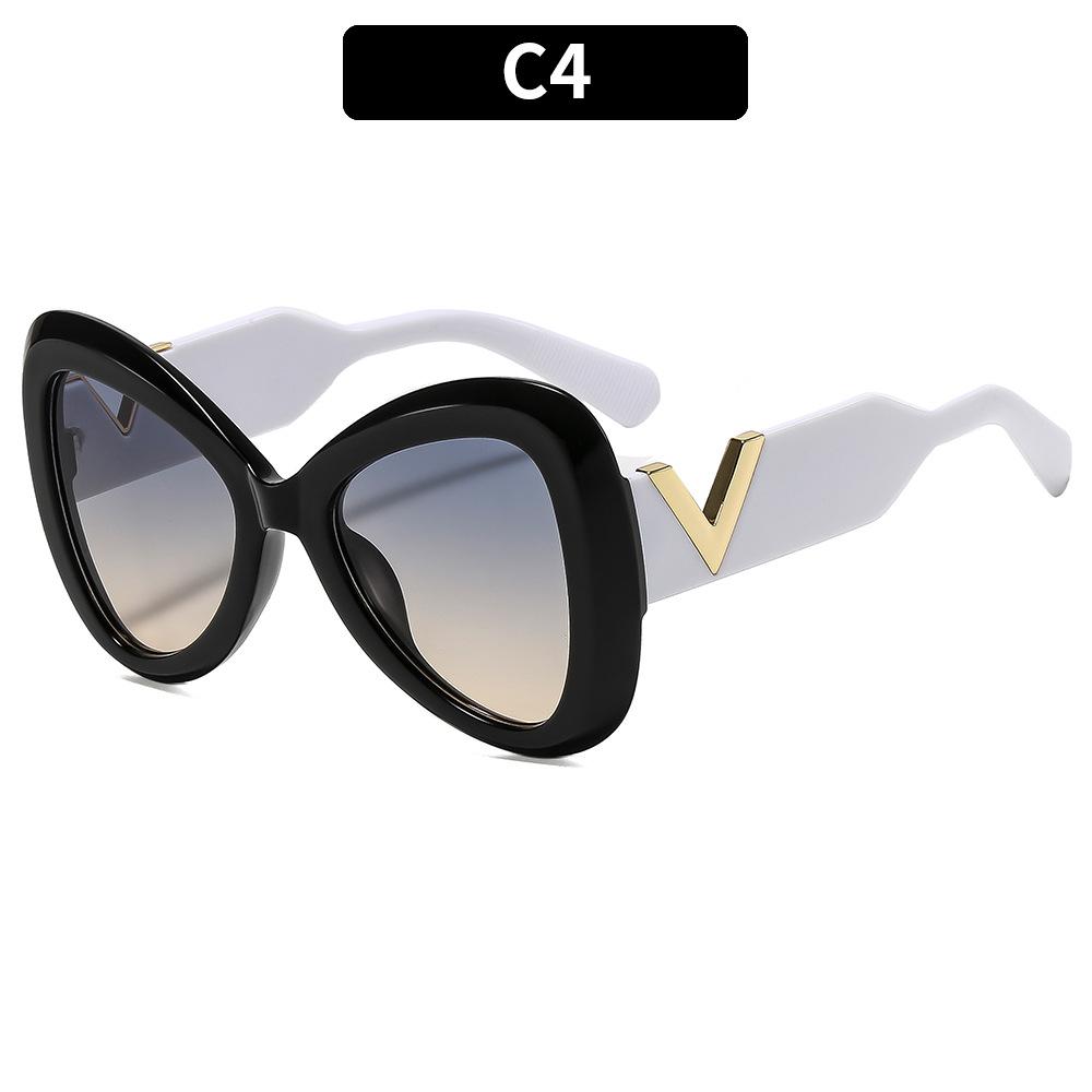 Women's sunglasses, fashionable large-frame butterfly sunglasses
