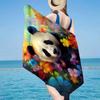 Panda In Floral Paradise Beach Towel, Super Soft Microfiber, Gift for Her/Him, Birthday, for Pool, Beach, Travel, Home Decor Fan gifts