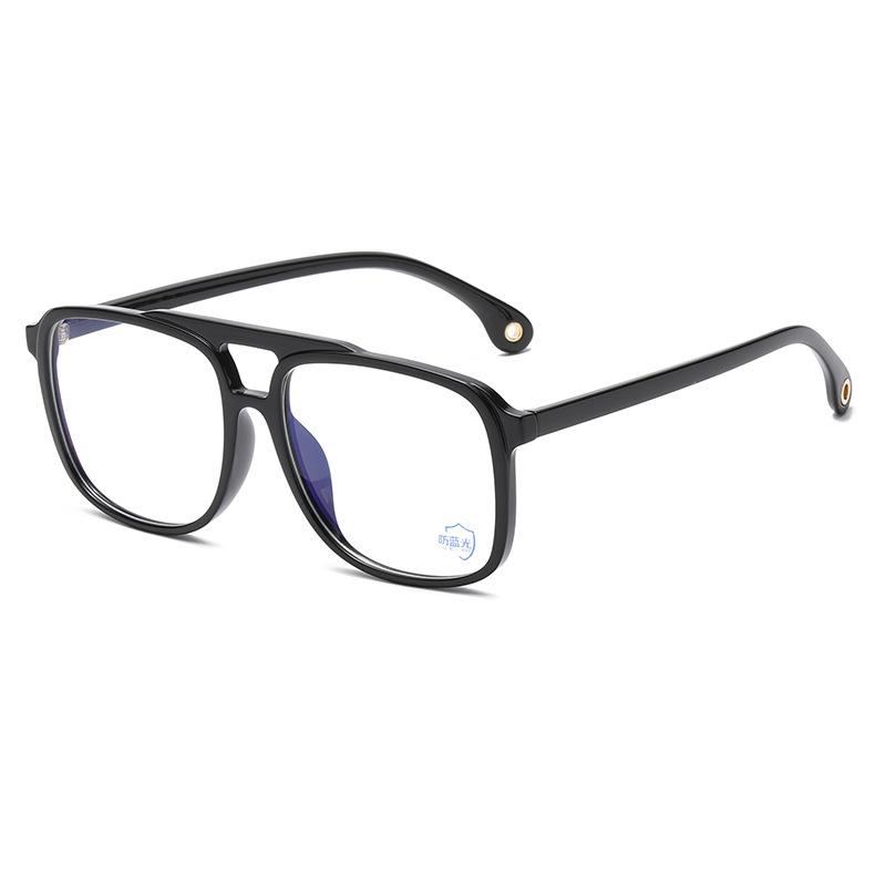 Large Frame Tr90 Myopia Glasses Frame, Men'S And Women'S Double-Beam Flat Glasses, Computer Radiation Anti-Blue Light Glasses Frame, High Quality