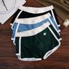 Men's Antibacterial Breathable Loose Fit Boxer Briefs Mid-Rise Striped Shorts