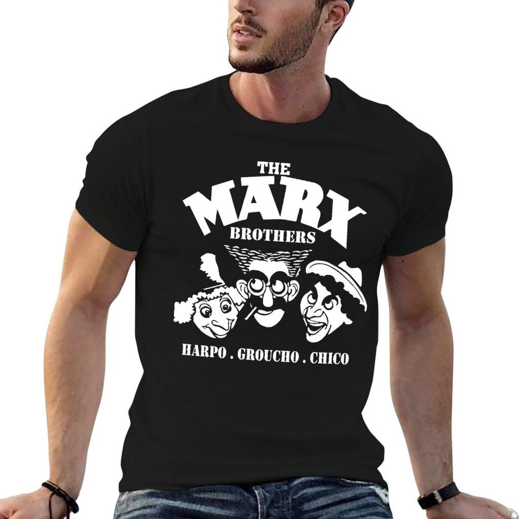 Retro The Marx Brothers Fan Harpo Grouchom Cool Graphic Gift T-Shirt Casual Short Sleeve Top