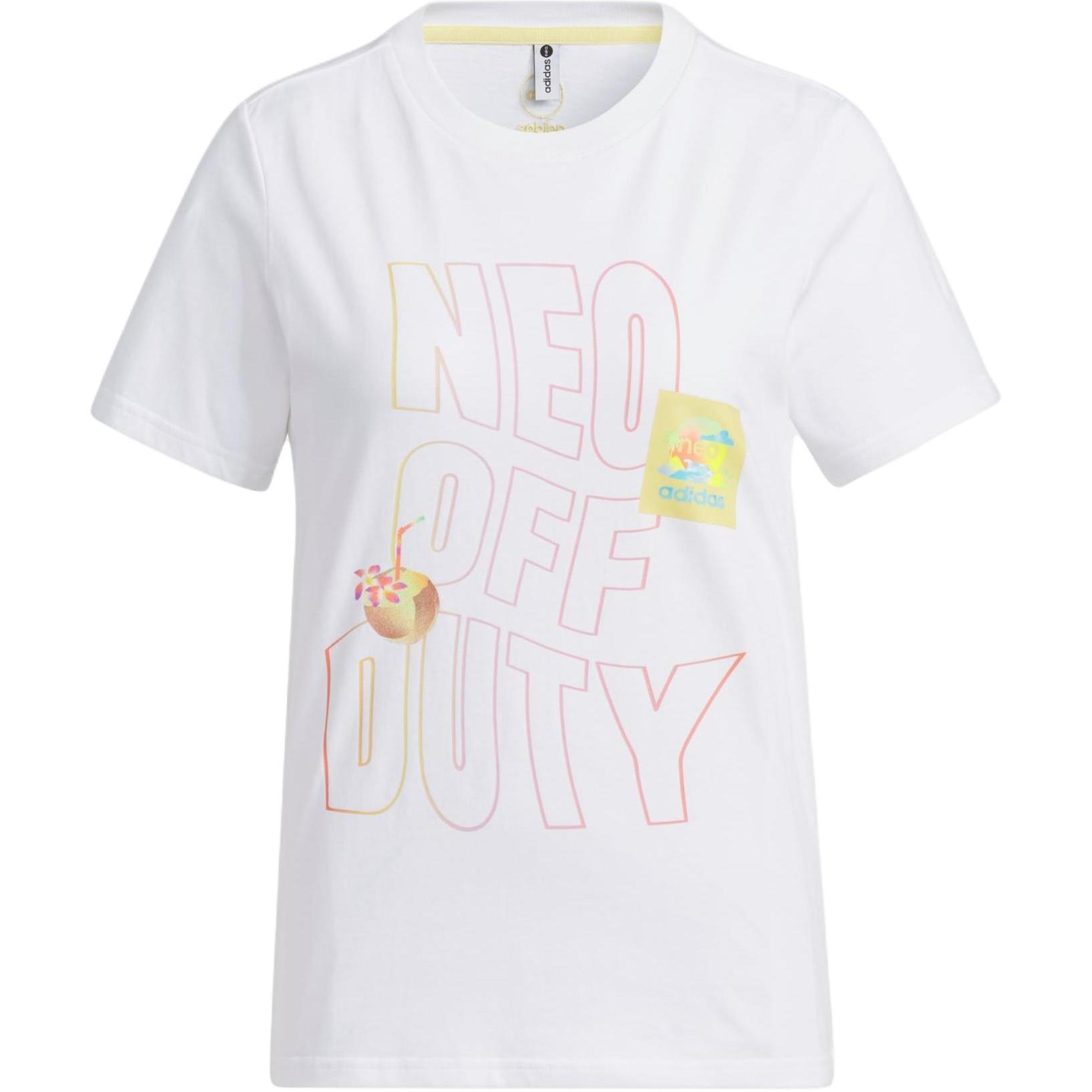 (WMNS) adidas NEO OFF DUTY Vibe Collective T-Shirts White Women s IA5342 S