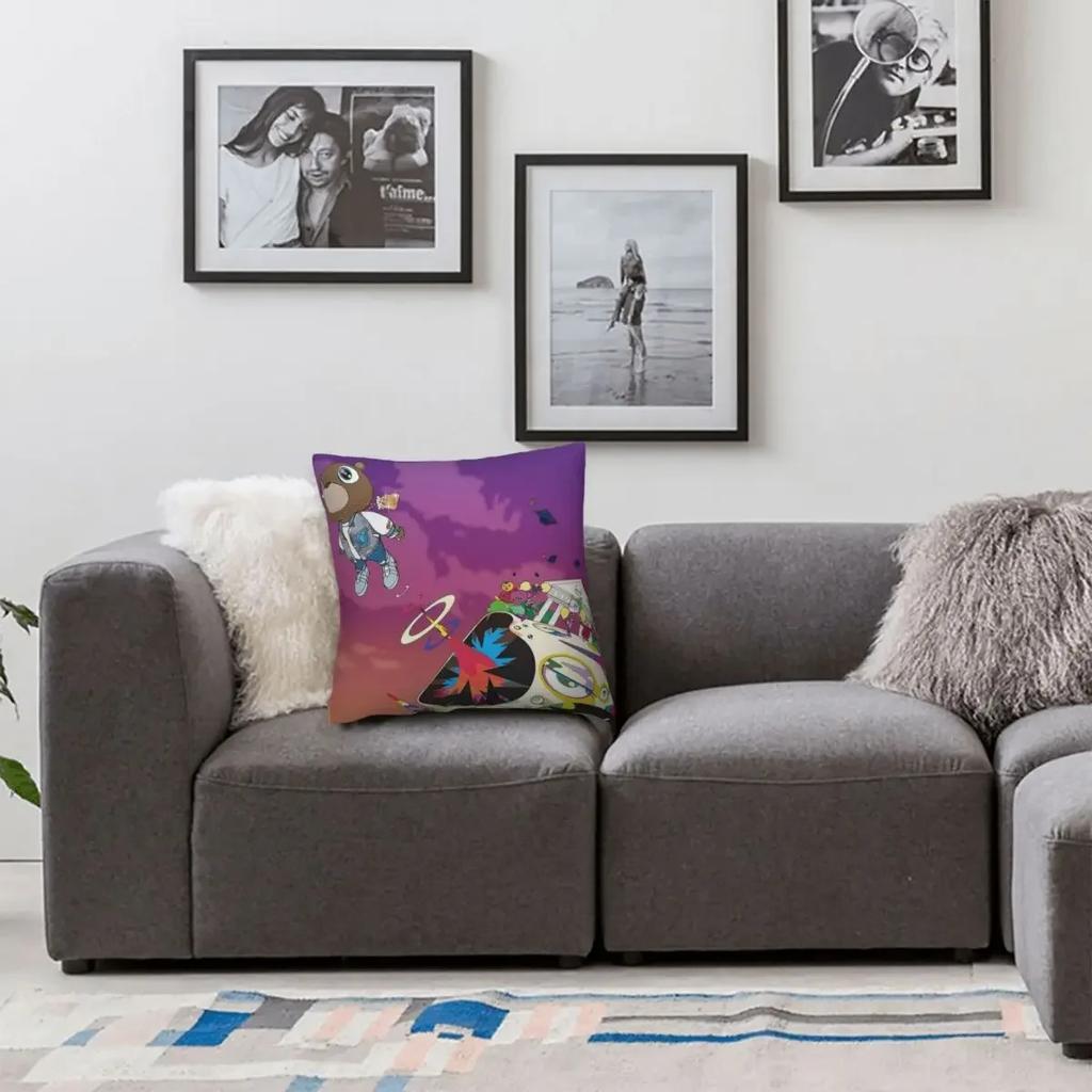 Fly Hight Kanye West Bear Pillowcase Printed Polyester Cushion Cover Decorations Pillow Case Cover Home Zippered X
