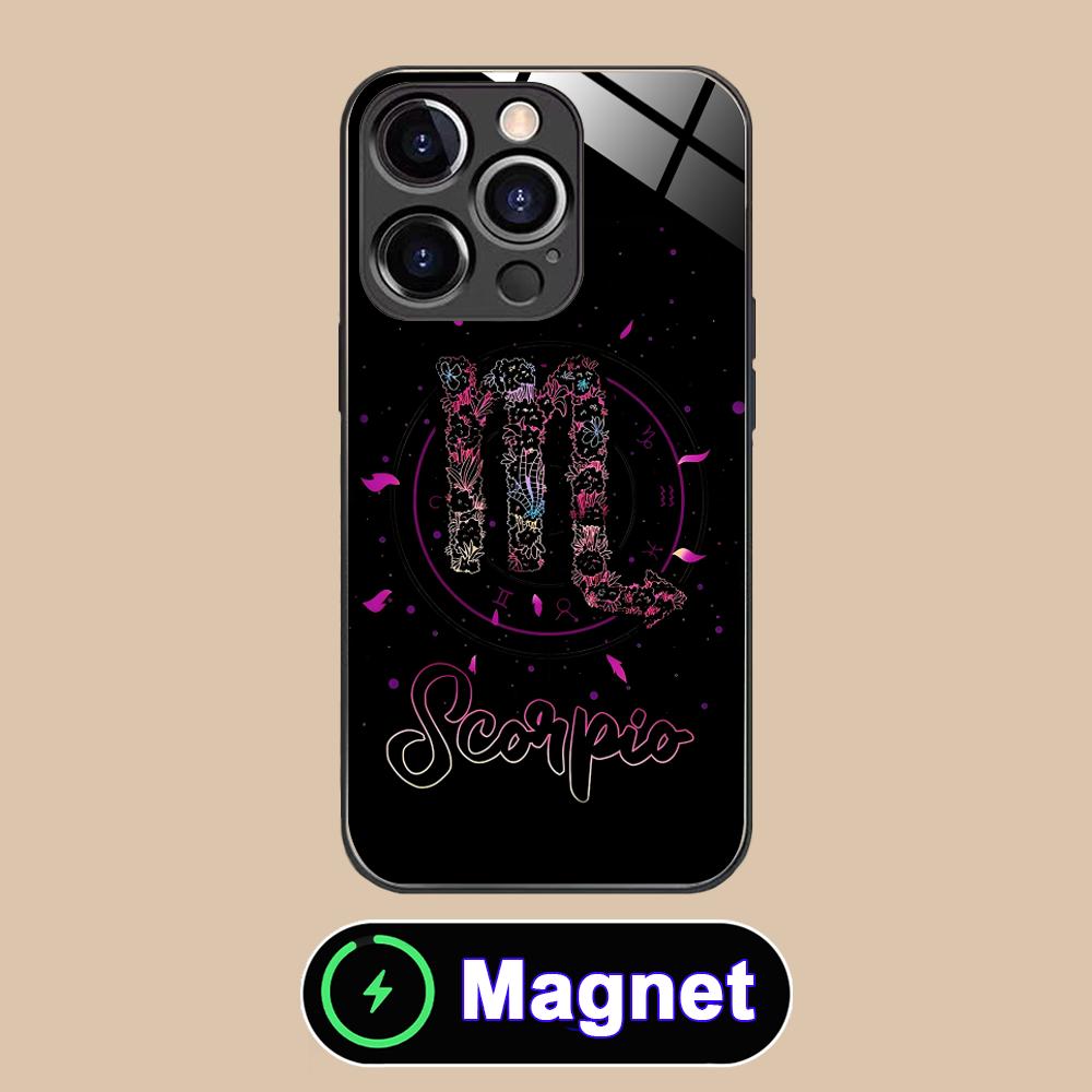 

Zodiac Sign Scorpio Phone Case for iPhone 17 16 15 14 13 12 11 Air Pro Max Plus Mini Glass MagSafe Cover iPhone 11 Pro Max