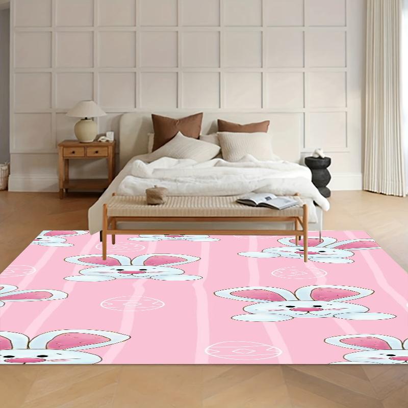 Pink Alfombra Happy Easter Soft Carpets for Living Room Decoration Kids Play Rugs Home Decor Gift Chair Carpet Bedroom Decor