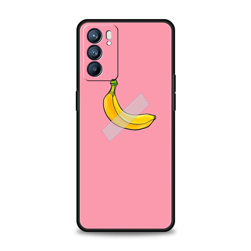 Funny Bite Apple Banana Phone Case For Oppo Reno 13 12 11 10 7 F Find X5 X6 A98 A80 A79 A78 A57 A54 A31 A17 Pro Soft TPU Cover