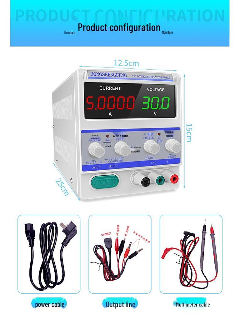 30V Adjustable DC Power Supply with Microamp Constant Current Output for Electronics Repair and Experimentation