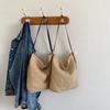 Handgeflochtene Strohtasche Große Kapazität Sommer Strand Umhängetasche Damen Mädchen Mode Handtasche Rattan Geflochtene Tragetasche für Damen