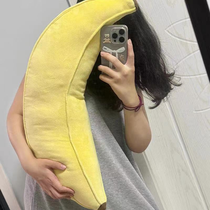 ins banana throw pillow cute doll Japanese comfortable throw pillow creative banana long pillow bedside pillow