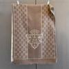 Autumn and winter double C pattern jacquard scarf personalized exquisite portrait badge scarf thickened warm long shawl