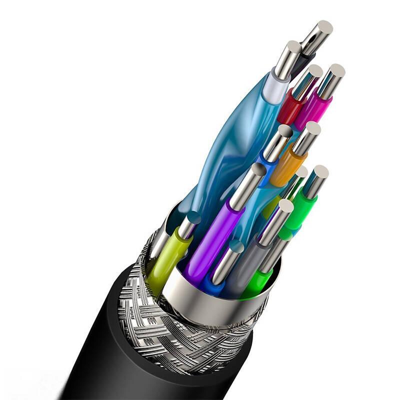 Kabel Hdmi 2.0 Baseus Cafule, 4K, 3D, 2M (Czarno-Szary)