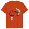 French Team Bride Squad T-shirt Flower Graphic Bridal Shower Wedding Tops Women Bachelorette EVJF Party Blouses Bridesmaid Tees
