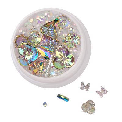 Arte de Unhas Flor de Cristal Brilhante Strass Pérola Lantejoula de Unha Strass Decoração de Manicure