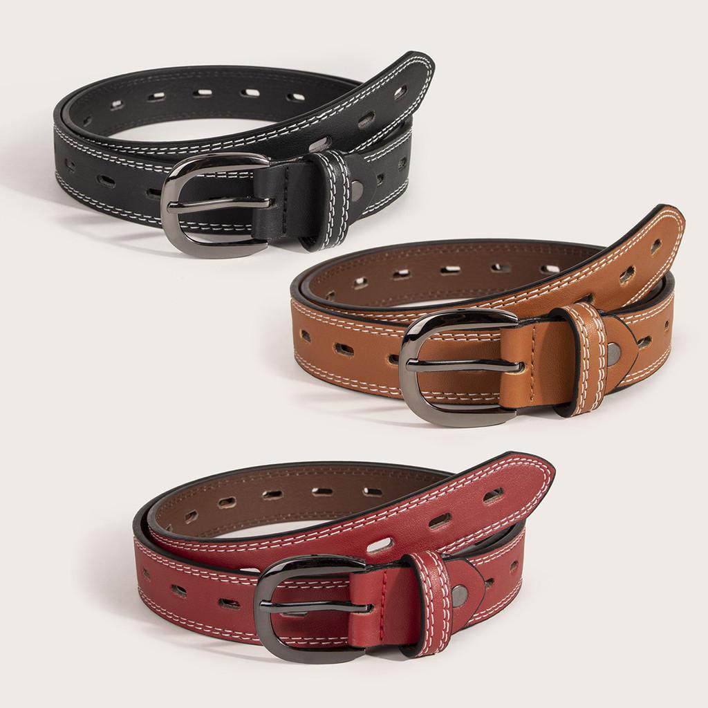 Girls Leatherlike Belt With Alloy Buckle For Daily Use And Office Attire