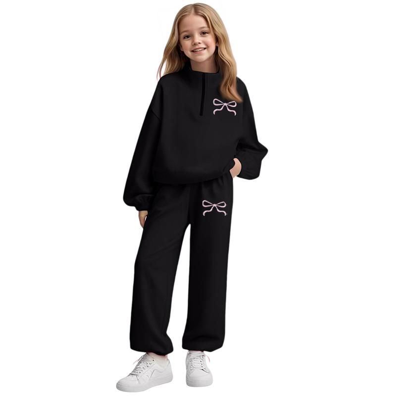 Kids' Solid Hoodie Set - 2-Piece Sweatshirt & Pants