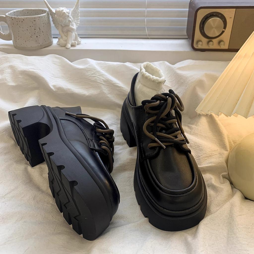 Single Shoes Women's Shoes Heightening Loafers Women's 2025 New Thick-soled Versatile British Style Small Leather Shoes Trendy Spring and Summer 