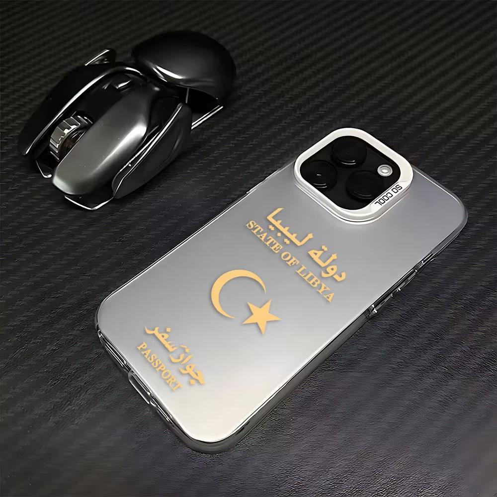 Libya Passport Pattern Phone Case For iPhone 17 Air 16e 16 Pro Max 15 14 Plus 13 12 Mini 11 Pro Shockproof Silicone Back Cover