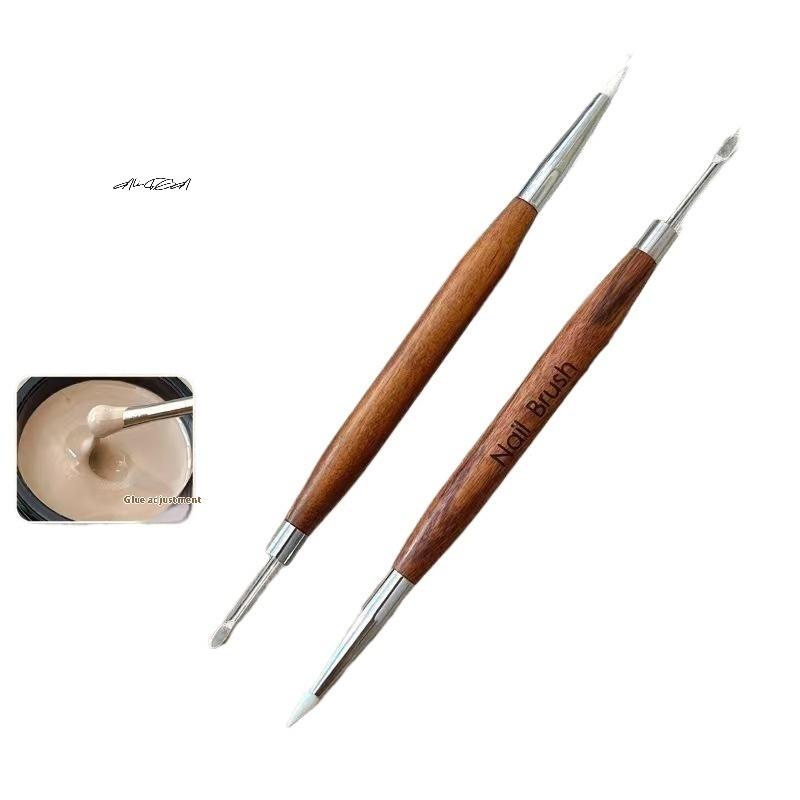 Wood Double-Headed Nail Art Brush Carving Flower Painting Pen DIY Manicure Mixing Tool Multifunctional