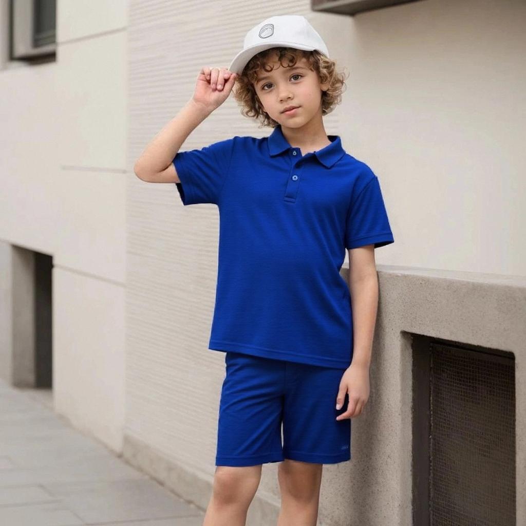 Boys Girls Plain Short Sleeve Polo T Shirt Summer Fashion Collar Top Elementary School Uniform Comfortable Cotton