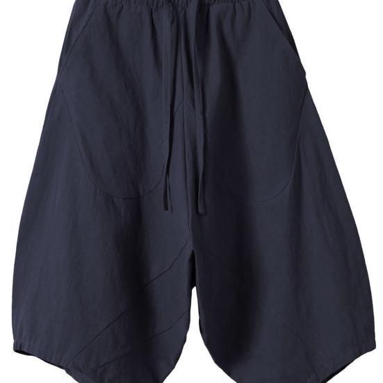 Pánské kalhoty se sníženým rozkrokem, volné, ležérní, jednobarevné, s vysokým pasem, zkrácené kalhoty pro každodenní nošení