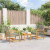 VidaXL 3-Piece Bistro Set, Chairs with Table, Garden Lounge Terrace Patio, Modern, Grey Wicker and Wood 367602