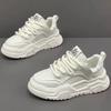 Men's Shoes New Breathable White Fashionable All-matching Platform Sole Sports Casual Skate Dad's