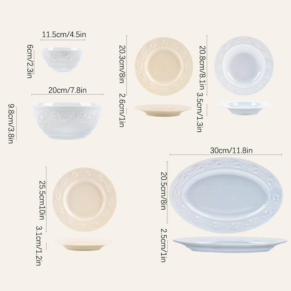 Stylish Dinner Plates Food Grade Decorative For Household