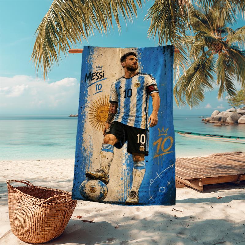 1pc Messis Argentina Legacy Microfiber Quick Dry Beach Towel Absorbent Soft Oversized Sand Free Towel for Travel Pool Gym Swimming Yoga 20a167