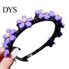 Non Slip Plastic Hair Bands Fashionable Flower/Fruit Headband with Clips for Girls, Accessory Thick Decorative Headwear Shower and Thin Hair,