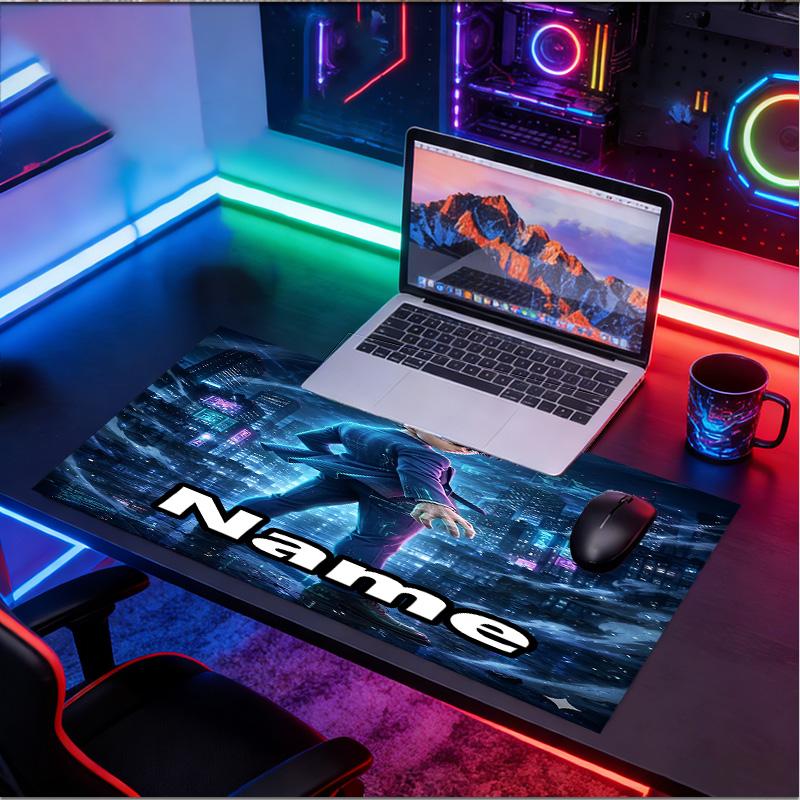 Custom Name Personalized Detective Conan Pattern Mousepad, Laptop PC Desk Mat, Decorative Desk Mat for Home Keyboard Pad Gift