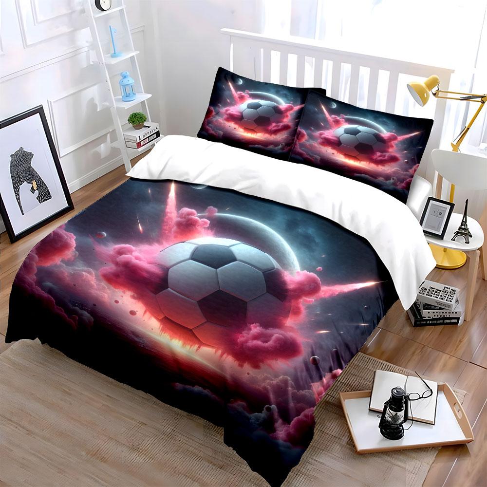 "Cosmic soccer explosion." Bedding sets Duvet covers Pillowcases(1* Duvet Cover 2* Pillowcases without duvet insert)