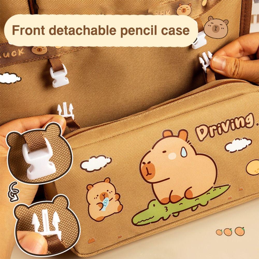 Capybara/Panda Students Tutorial Bag Six-Layer Handbag Stationery Storage Bag  Students