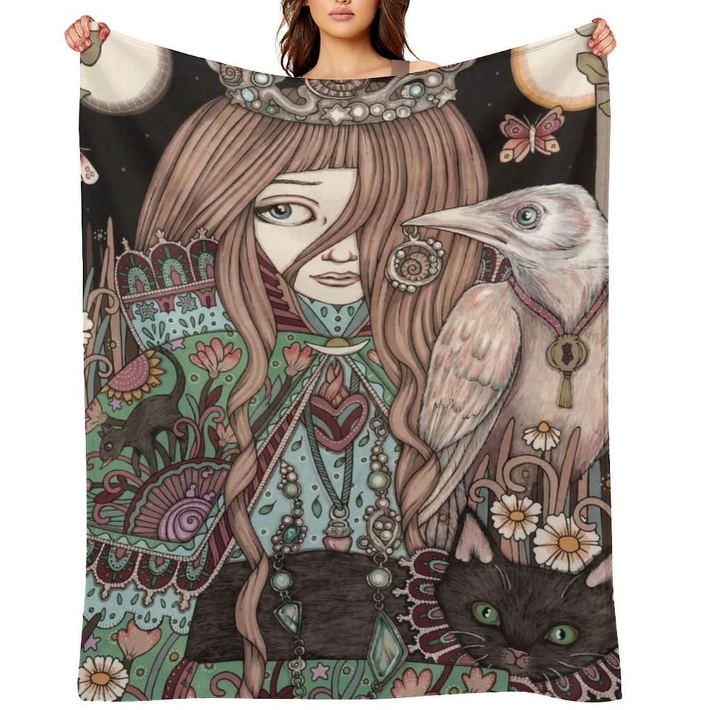 The High Priestess Throw Blanket warm winter decorative Sofas Furrys Blankets