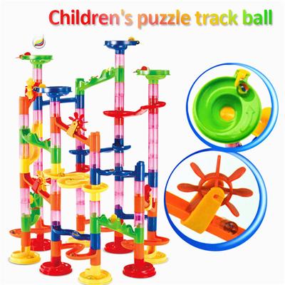 105/109Pcs Diy Marmor Bau Rennstrecke Bausteine Kinder Labyrinth Ball Rollen Spielzeug Weihnachten