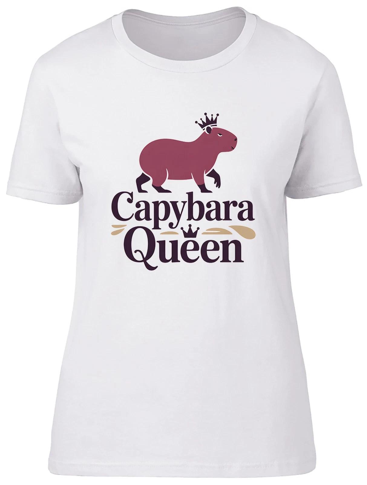 Capybara Queen in Crown Womens T-Shirt Ladies Gift Tee XS