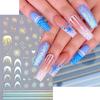 Laser Snowflake Christmas Laser Nail Stickers French Lines Christmas Nail Decorations  Girls