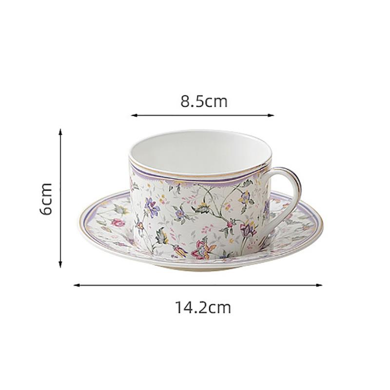 Rural Flowers Pattern Ceramic Cup&saucer Dining Table Coffee Cup Classical Milk Mugs Afternoon Tea Teacup Fruits Juice Container