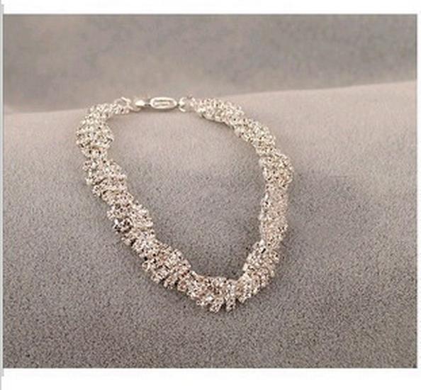 Korean Fashion Rhinestone Woven Cross Bracelet