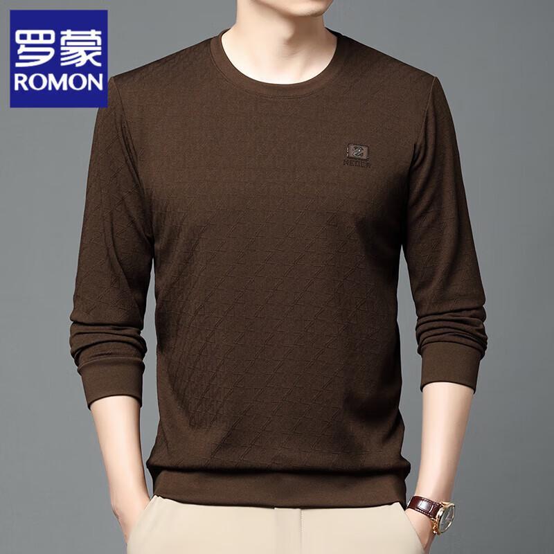 

LOMON Men s Business Casual Round Neck Long Sleeve Top 185
